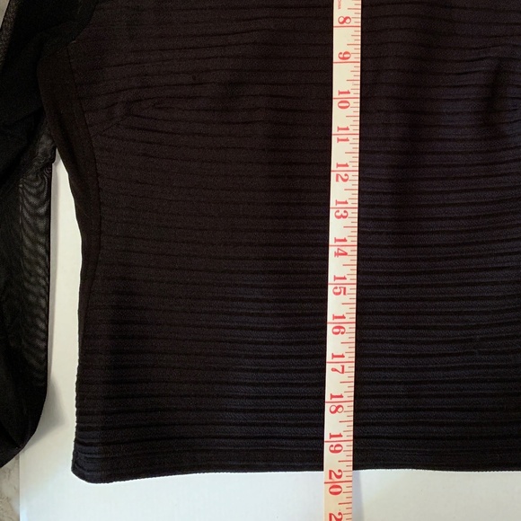Trendy Black Mesh Long Sleeve Top- Size S - Picture 5 of 8
